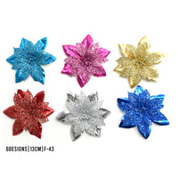 Glitter Artificial Flowers For Christmas Tree Decoration