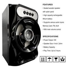 Wireless Bluetooth Speaker with Microphone and FM Radio