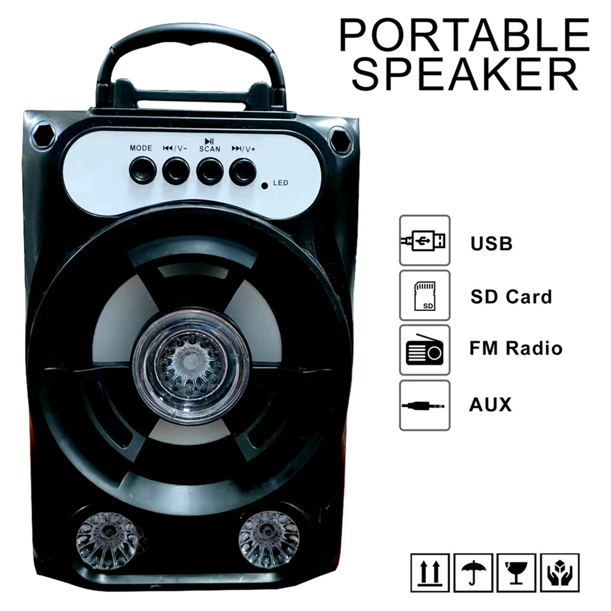 Wireless Bluetooth Speaker with Microphone and FM Radio