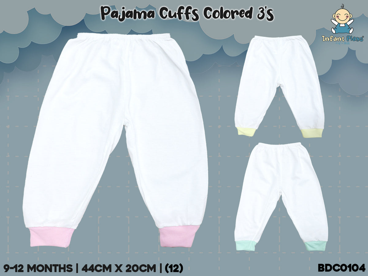 INFANT PAJAMA CUFFS 3IN1 SET COLORED