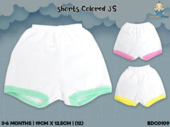 INFANT Newborn Baby Short Cotton Colored Shorts 3IN1