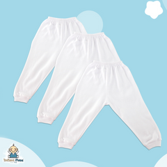 INFANT PAJAMA CUFFS 3IN1 SET PLAIN WHITE