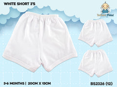 INFANT Newborn Baby Short Cotton White Shorts 3IN1