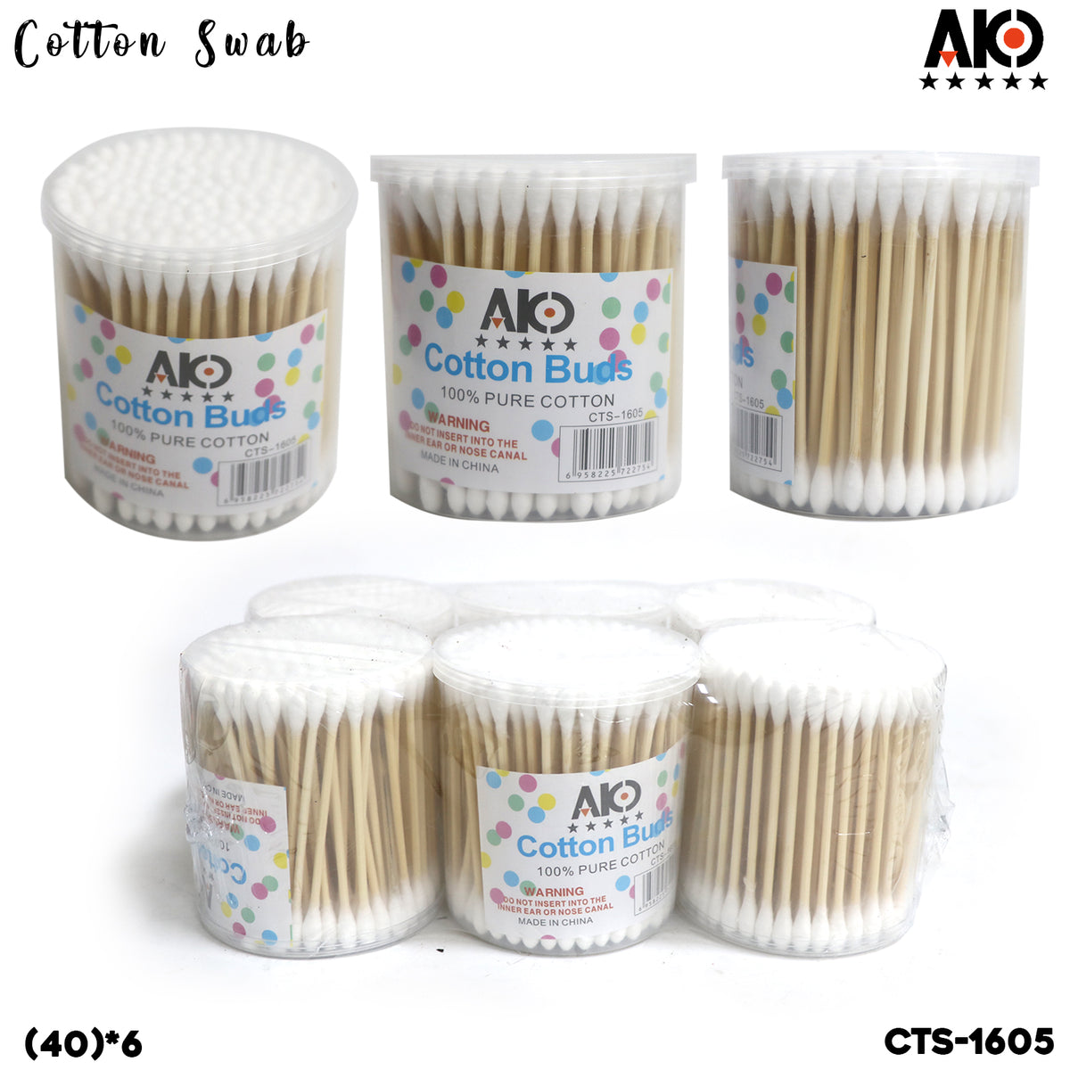 AKO COTTON SWAB Wood CTS-1605-1
