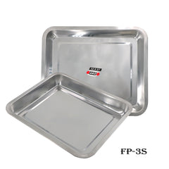 AKO STAINLESS TRAY DEEP Rectangular stainless steel tray, dinner plate(Deep)FP-1S/FP-8S
