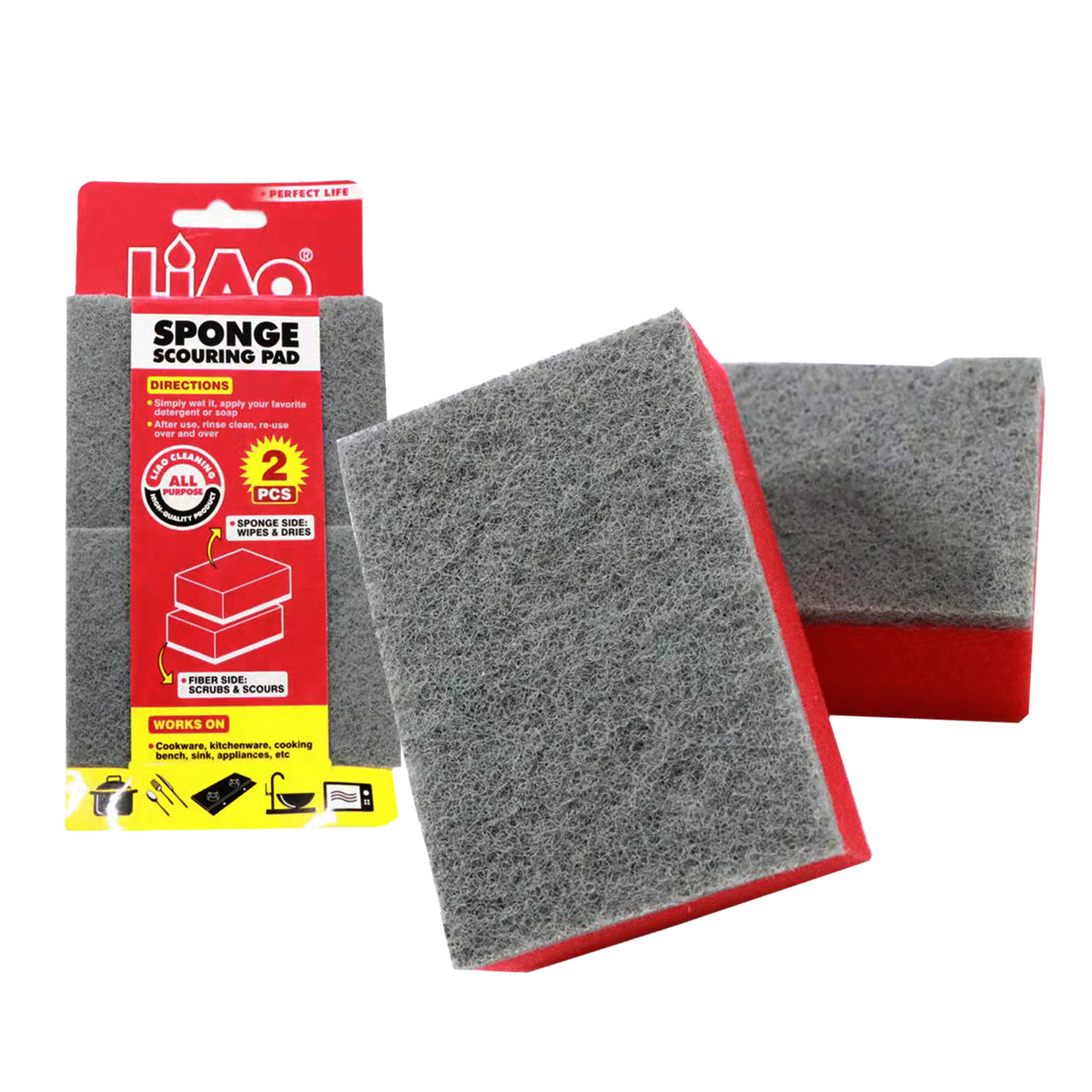 LIAO Scouring Pad Sponge Dish Wash Scouring Pad Kitchen Sponge