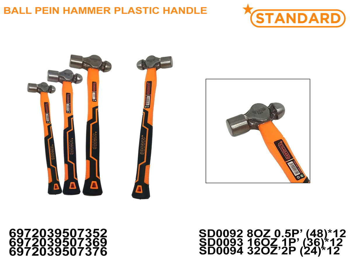 Ball Pein Hammer Plastic Handle 8 oz 0.5P/16oz 1P/32oz 2P