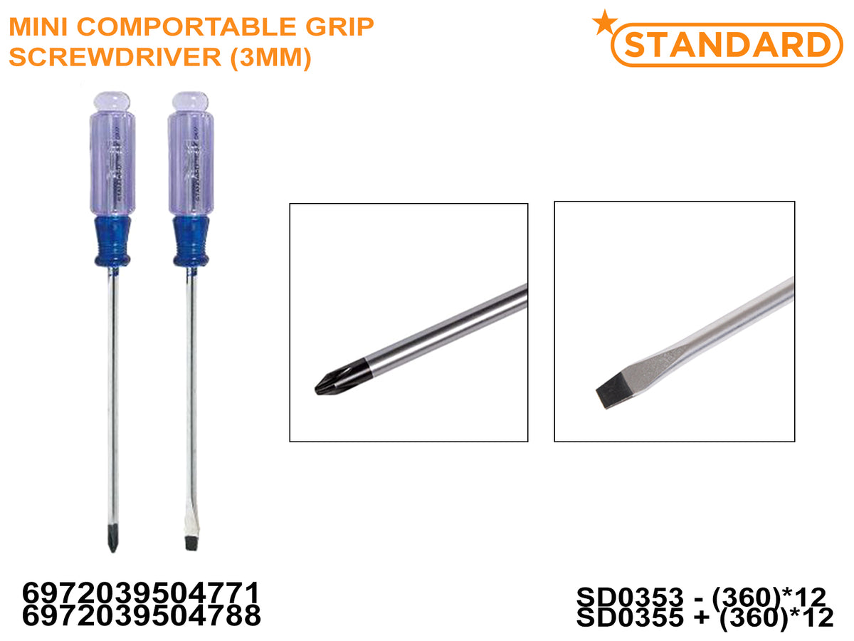 Crystal Hndl Screw Driver -/+   (SD0353/SD0355)