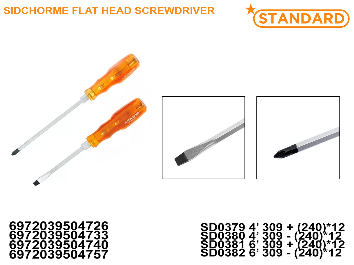 Trans.Ylw. ScrewDriver 4"/6" +/- (SD0379-SD0382)