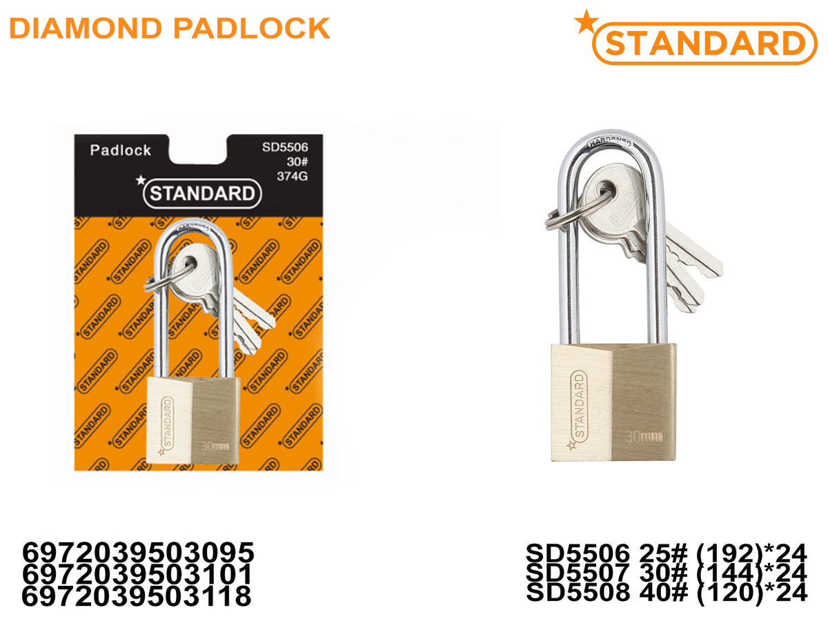 Diamond Padlock Security door lock large High Quality Professional Tools (SD5506-SD5508)