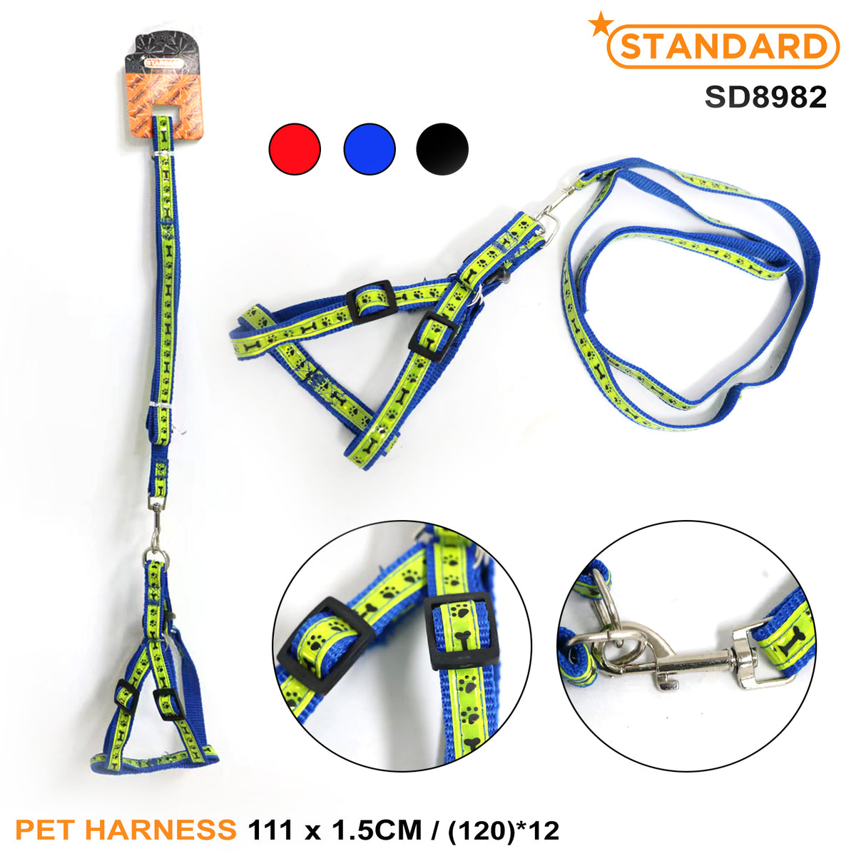 Dog Harness Two Tone 111*1.5cm 1207 SD8982