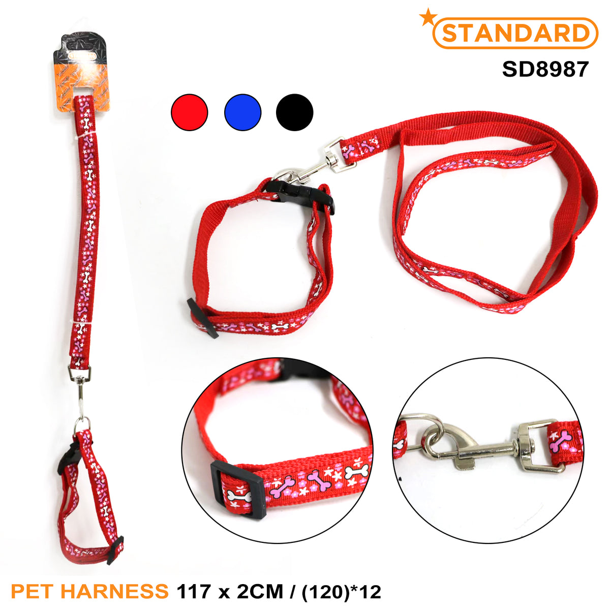 Dog Harness Leash 117*2cm SD8987