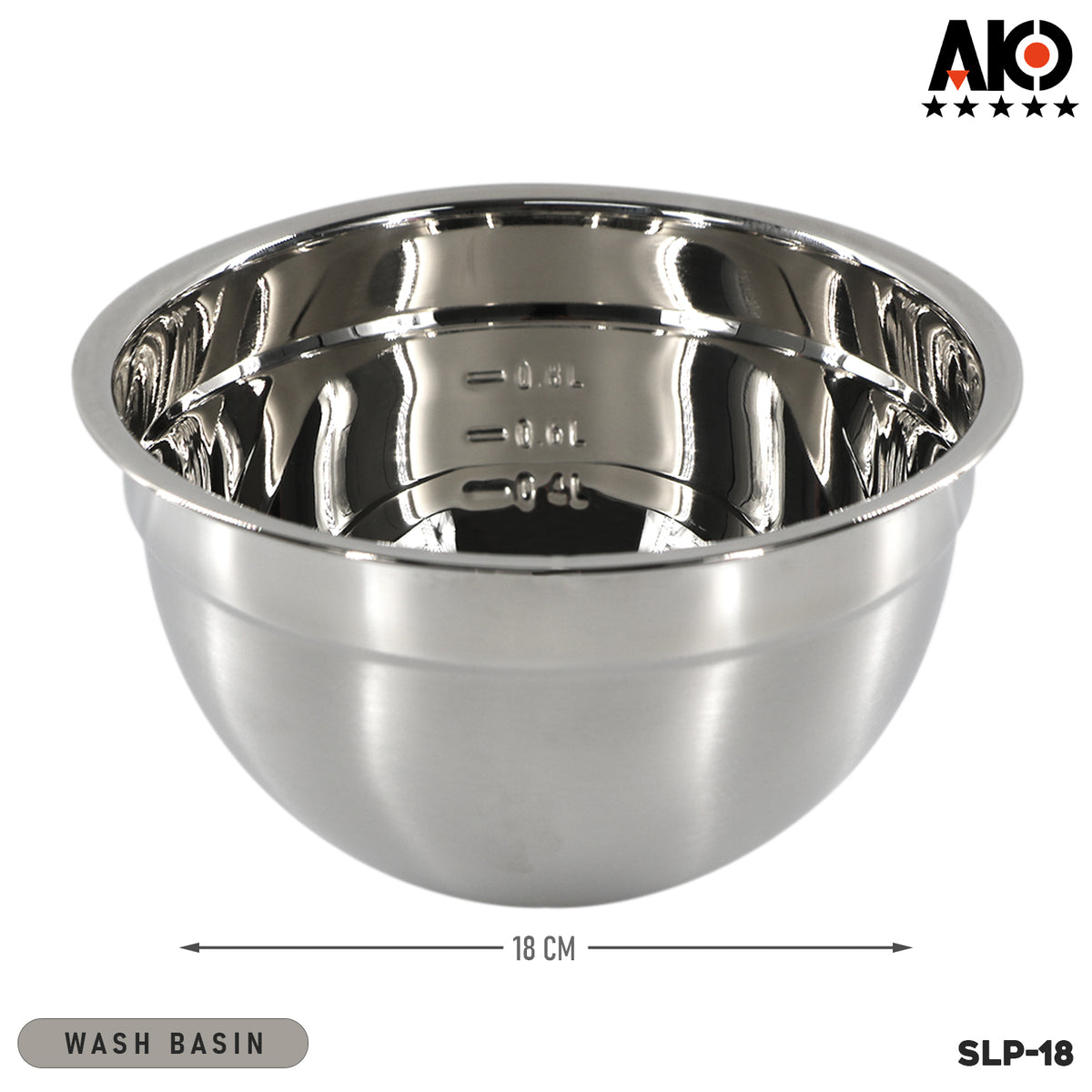 AKO Basin Bowl Salad Bowl Stainless Steel 18-32cm